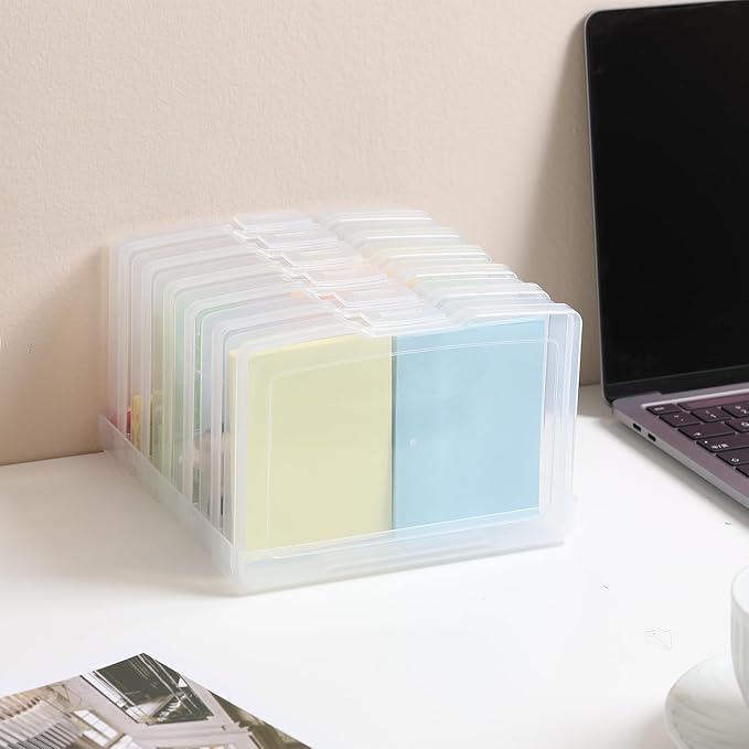 novelinks Transparent 4" x 6" Photo Storage Boxes, 6 Inner Photo Organizer Cases with Tray, Picture Storage Containers for 4x6 Prints, Craft & Memory Card Sorting Box (Clear 1Pack)