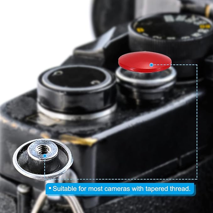 PATIKIL Camera Shutter Button, 4 Pack Soft Shutter Release Button Pure Copper Camera Button Suitable for Nikon for Fujifilm for Leica DSLR/SLR Camera, Black