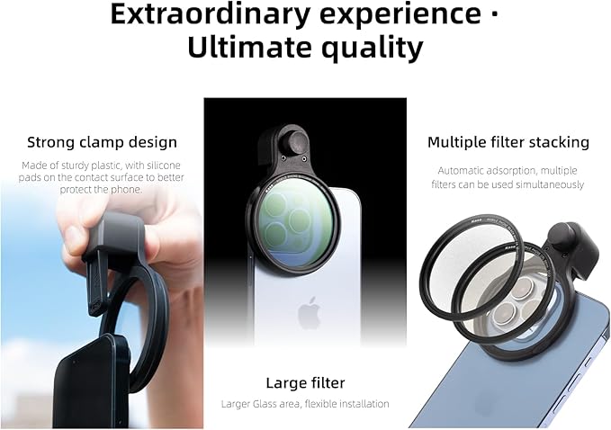 Kase 58mm Magnetic Phone Filters Star Burst, 0.5s Quick-Snap Clip-On for iPhone 17 16 15 Pro Max Android, for TikTok Reels Shorts