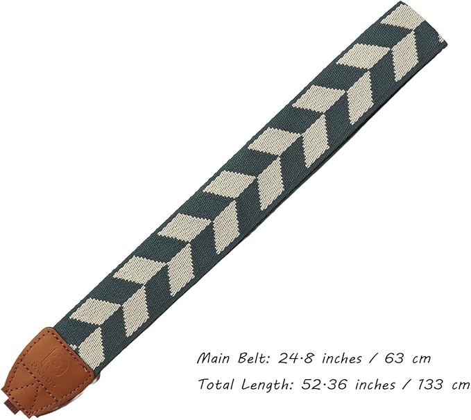 Camera Strap Camera Belt Adjustable Cotton Leather Camera Shoulder Neck Strap for All Portable Cameras with Ring