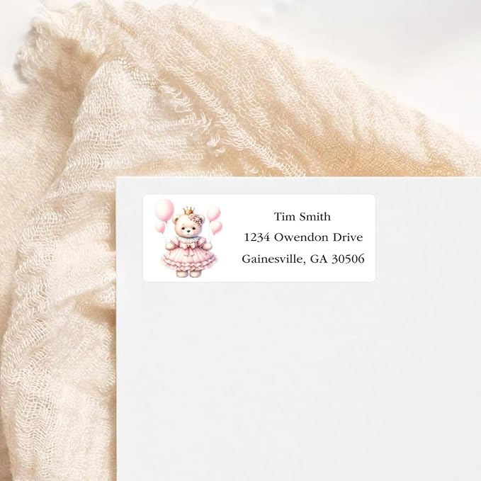Address Labels Personalized Return Address Labels, 2.6" x 1" Baby Shower Custom Mailing Label for Envelopes (30-1200) Customized Self Adhesive Stickers Printable Mail Envelope Adress Label, White