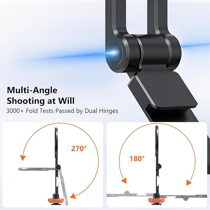 VRIG Magnetic Phone Tripod Mount for Magsafe, Aluminum iPhone Tripod Mount Adapter with 1/4” Screw, 360° Cold Shoe Phone Holder for Camera, Compatible with iPhone 16/15/14/13/12 Series
