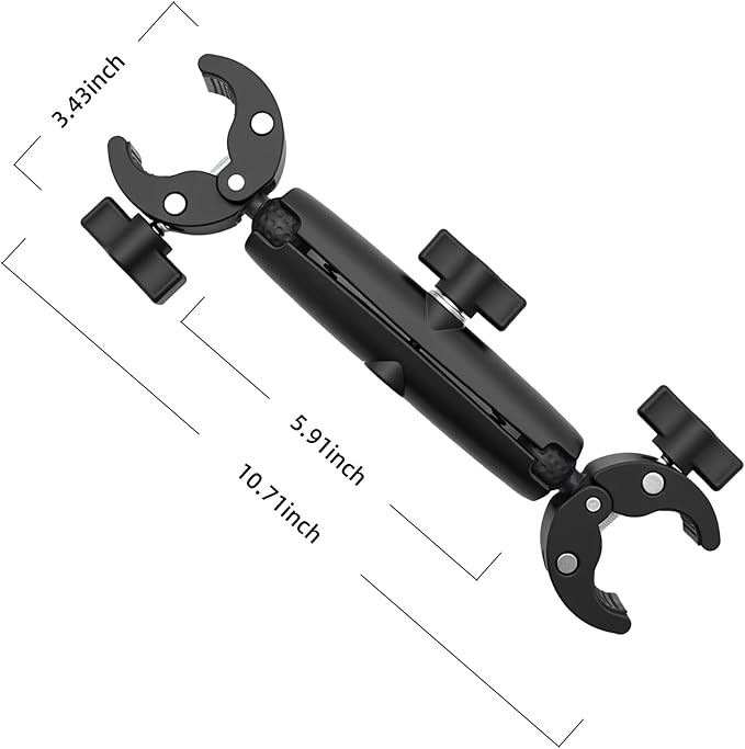 Clamp Camera Mount Chair Umbrella Clamp, with 360° Magic Arm Double Ball Head Adapter for Umbrella 10"