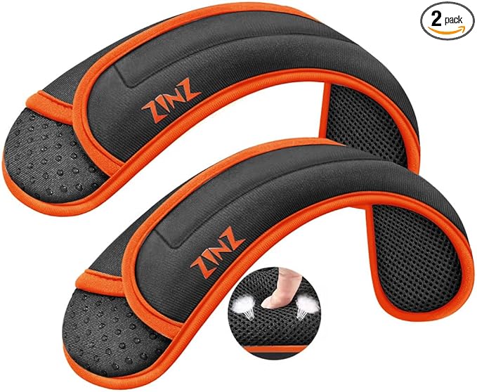 ZINZ 2-Pack Universal Shoulder Pad with Ultra thick Cushion for Bag Luggage Bag Crossbody, Plus Long & Anti-Slip & Breathable,Gray&Orange-2Pack