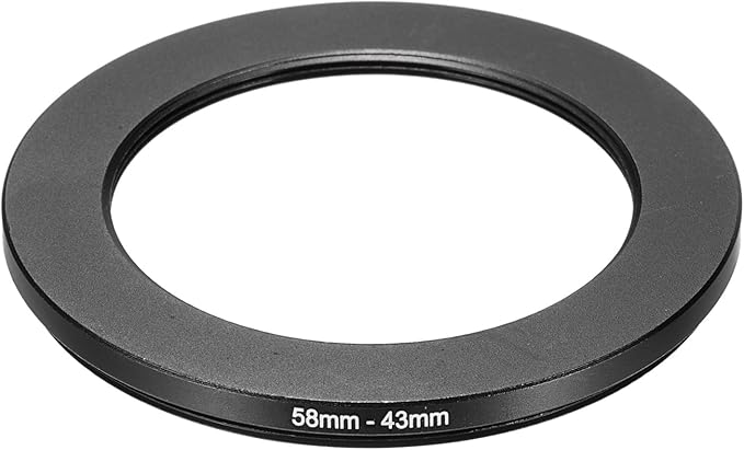 PATIKIL Step Down Ring Adapter 58mm to 43mm, Filter Step-Down Rings Camera Lens Filters Metal Ring Digital for ND IR DSLR Lenses, Black