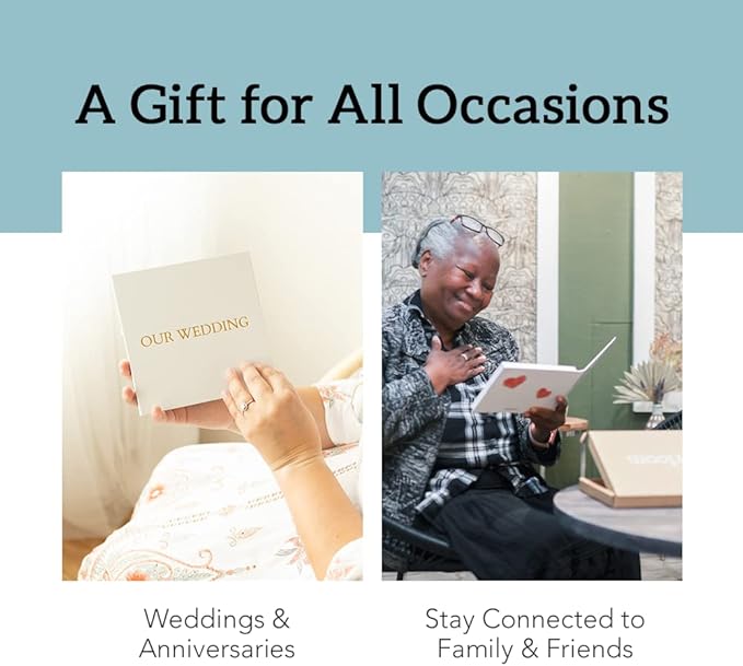 Heirloom Video Book - 5" HD Screen for Custom Memory Gift - Wedding Birthday Christmas Anniversary - 20 Min Video Photo Keepsake - USB Rechargeable - Birthday