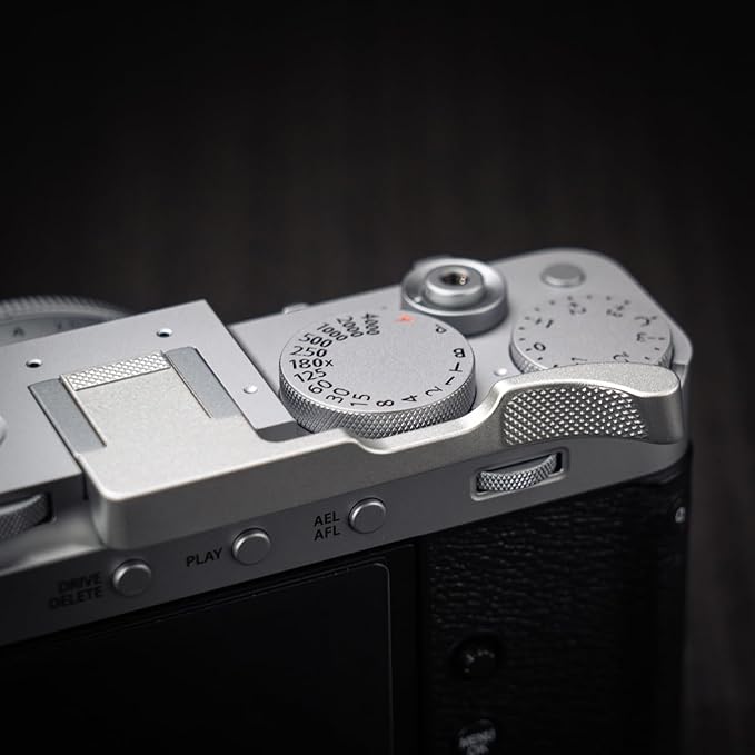 Thumb Up Grip ， Compatible with Fujifilm Fuji X-E5 XE5 Camera, Hot Shoe Thumb Rest Support Grip ，Original all-aluminum retro diamond engraving technology | Improves shooting stability (Silver)