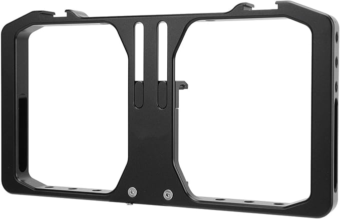 Smartphone Video Rig Aluminum Alloy Phone Cage Stabilizer Grip Frame, Phone Video Stabilizer with Hot Shoe Mount and 1/4 Inch Screw Holes for Filmmaking Vlogging