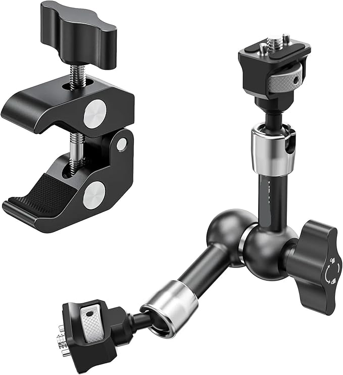 Compatible for 7" Articulating Magic Arm & Super Clamp for DSLR, Action Camera & Monitor(with Clamp)