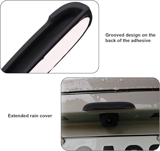 Backup Rear Camera Protective Cover, Silicone Backup Camera Rain Shield Car Rear View Modification Rain Cover Sticker for All Vehicle Automotive Exterior Accessories (Black)