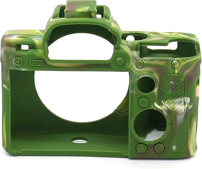 Professional Secure Soft Silicone Camera Case Bag Housing Rubber Body Skin for Sony Alpha A7iii a73 A7R3 A7Riii a7R Mark III a7 Mark III Digital SLR Camera Protective Case (Army Green)