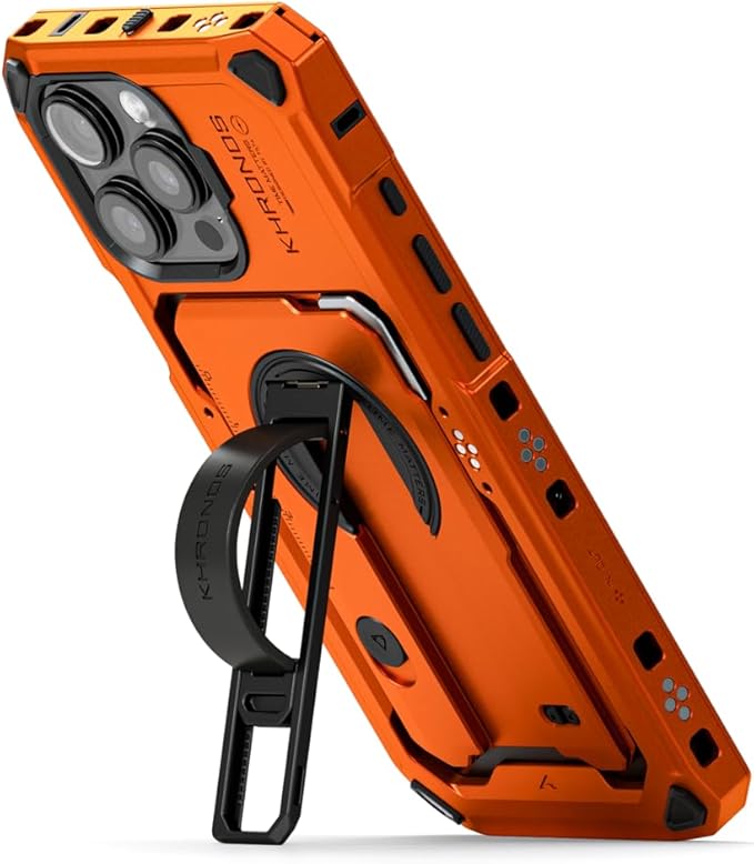 Tilta Khronos Case Compatible with iPhone 16 Pro Max – Orange | Mobile Filmmaking Accessories | Phone Camera Cage | Phone Video Rig TK-IP16-PMFC-O