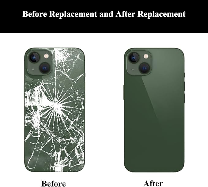 1Pcs/Lot Battery Cover Glass for iPhone 15 Pro Max Back Housing Replacement with Small Parts Metal Plate Magnetic for iPhone 15PM 2in1 Big Hole Back Glass Rear Door Case (Black)