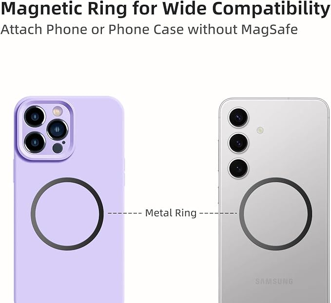 Magnetic Phone Tripod Mount Adapter with 1/4" Thread, Cold Shoe Phone Holder for Camera. Compatible with MagSafe for iPhone, 360° Rotatable, Foldable, Portable Design for Photography Video Vlog