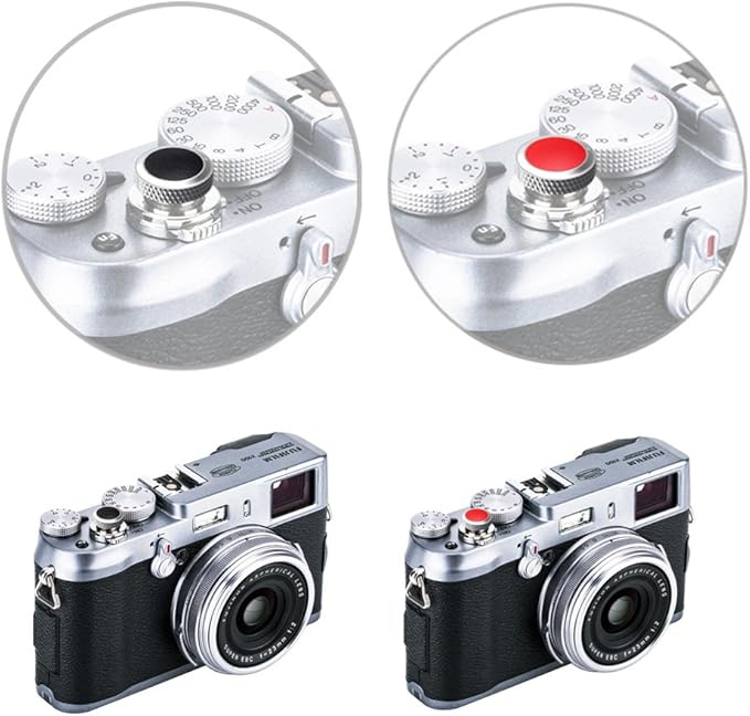 JJC Camera Soft Release Button, Shutter Button for Fuji Fujifilm X-T5 X-T4 X-T50 X-T30 III II X-PRO3 X100VI X100V X-E5 X-E4 X Half Sony RX1R II RX10 IV III Leica Q3 M10 M9 Nikon Z f Zf Df F3-2 Types