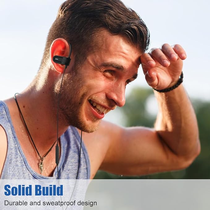 Wired USB C Headphones for iPhone 15 16 17 Air, iPad, Samsung, Google and USBC Android Phones, Type C Earbuds with Over Ear Hook, Microphone, Volume Control, Earphones Case for Sports Running