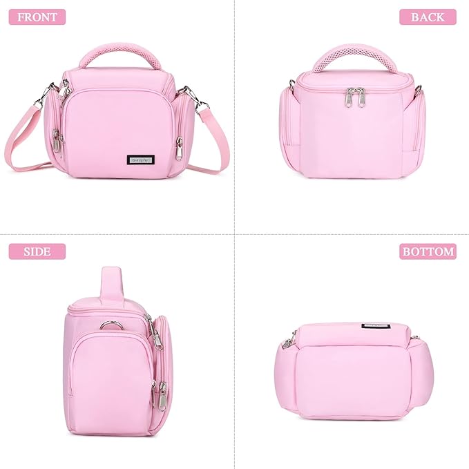 G-raphy Camera Bag Case Pink Small Photography Bags DSLR SLR MIRRORLESS BAG with Removal Straps