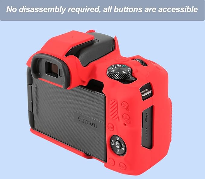 Pocoukate Case for Canon EOS R50 Camera, Soft Silicone Protective Cover Skin with EOS R50 Screen Protector Accessories for Canon EOS R50 Mirrorless Camera Silicone Case - Red