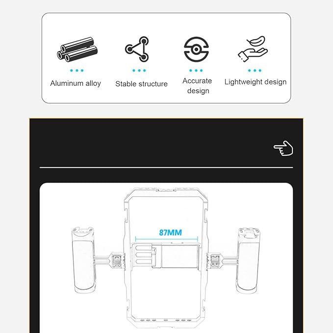 Jiawu Universal Phone Cage, Smartphone Video Rig Kit with Handles, Handheld Filmmaking Vlogging Case Stabilizer for Videomaker Fit for iOS Phone 12 to17,Cold Shoe Interface