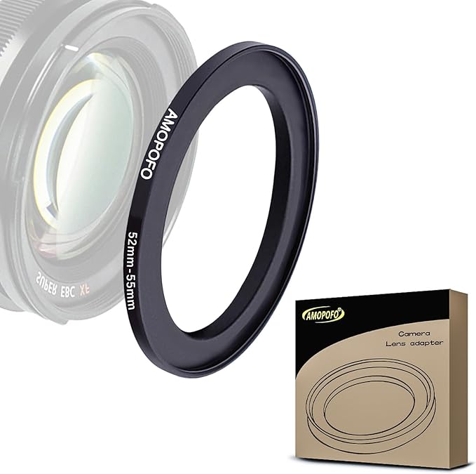 52mm to 55mm Camera Filter Ring/52mm to 55mm Step-Up Ring Filter Adapter for 55 mm UV, ND, CPL Filter,Metal Step-Up Ring