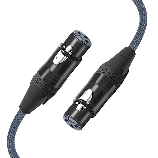6Feet 3Pin Female to Female Balance Audio Cable,3-Pin Mic Patch Cables,XLR Female to Female DMX Cable Patch Cords for Audio and Sound Equipments-2Pack