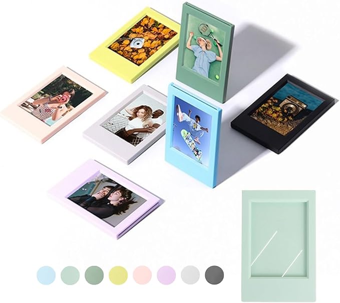 FOVIUPET 8 Colors Pack Picture Frame for Fujifilm Instant Film Cameras Instax Mini 12/11/9/8/7+/EVO Colorful Polaroid 2x3 Mini Pictures Frames for Desk Stand Up Picture Display