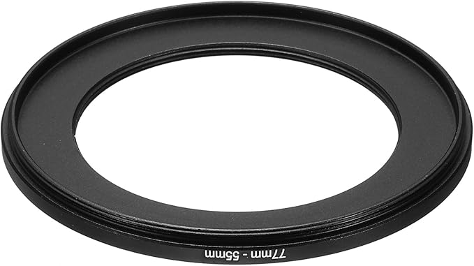 PATIKIL 77mm-55mm Metal Step Down Ring, Camera Lens Filter Adapter Ring Aluminum Filter Adapter Ring for Camera Lenses Hood, Black