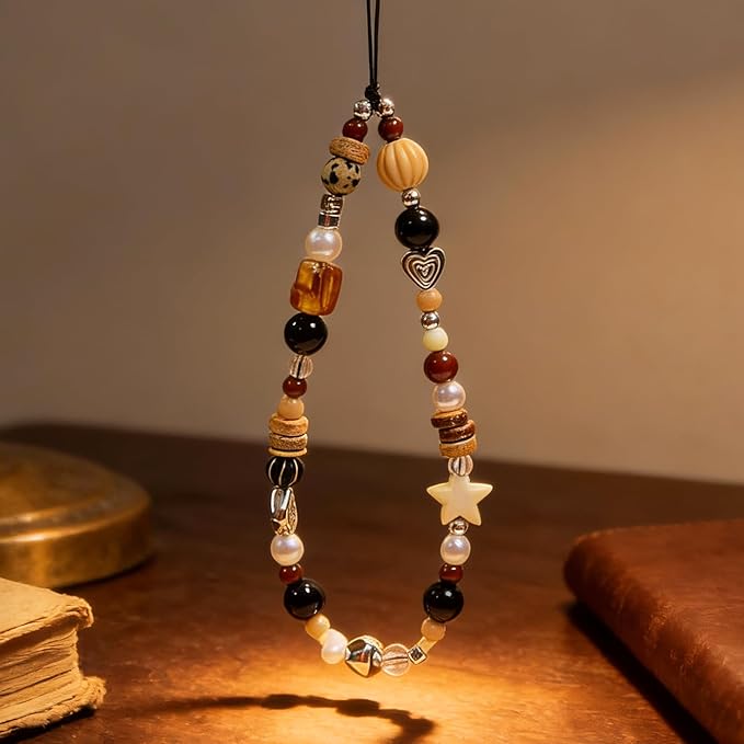 Beaded Camera Wrist Strap Cute Digital Camera Charm Lanyard Phone Charms Strap Beaded Camera Chain for Phone Bag Keychain