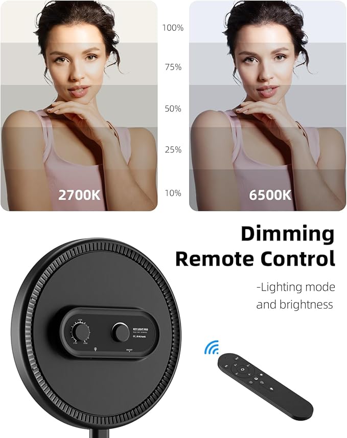 Weilisi Large Ring Light with Stand, 72“ Tripod with Ring Light, 6500K Full-Screen Ringlight Tripod for iPhone with Phone Holder, Selfie Light for Makeup, Barber, Video Recording, Photography