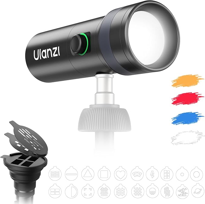 ULANZI LM01 Photography Flashlight RGB Video Light, 7500mAh Rechargeable Photography Flashlight with 20 Filters, 3H Max Runtime, 1200 Lux Output for Wedding, TikTok Videos, Cosplay, Content Creation