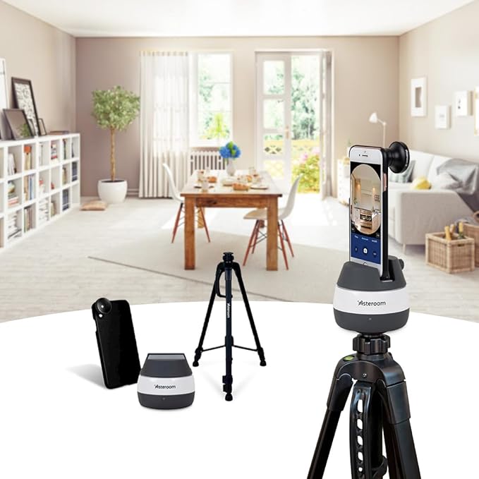 360 Camera 3D Virtual Tour Real Estate Kit - Gear Includes: Tripod, Digital Camera Rotator, Fisheye Cam Lens (Asteroom Phone Case Not Included, Purchased Separately on Amazon)