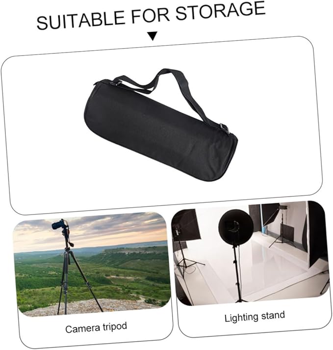 Homoyoyo Tripod Carrying Case and Photography Lighting Bag with Shoulder Strap 40cm Lightweight Portable Padded Organizer for Outdoor Camera Equipment Black
