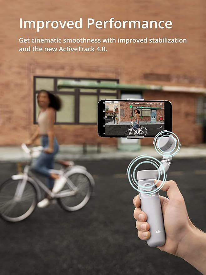 DJI OM 5 Smartphone Gimbal Stabilizer, 3-Axis Phone Gimbal, Built-In Extension Rod, Portable and Foldable, Android and iPhone Gimbal with ShotGuides, Vlogging Stabilizer, YouTube Video, Sunset White