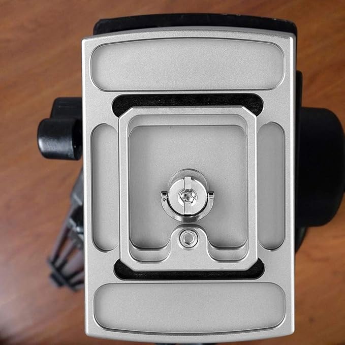 Tripod Quick Release Plate, Tripod Plate with /4 Inch Mounting Screw TH-650DV Grey Aluminum Alloy Tripod Monopods Quick Release Plate Camera Quick Release Plate for Camera DSLR
