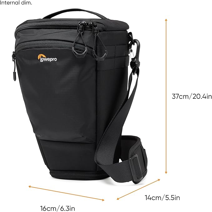 Lowepro ProTactic TLZ 75 Pro AW III Toploader Camera Bag,Camera Case for DSLR, Mirrorless,Volume 6L,Dim:14.57x5.5x6.3in for Cameras w/Lens attached,Modular Shoulder Bag,for Photographer/Videographer