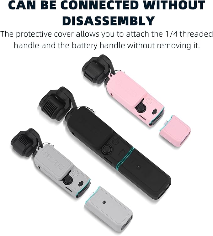 BRDRC Pocket 3 Silicone Cover, For Xtra Muse Protective Case Lens Protector Scratch-Resistant Sleeve Skin Compatible with DJI OSMO Pocket 3 Creator Combo/Xtra Muse Accessories (Pink)