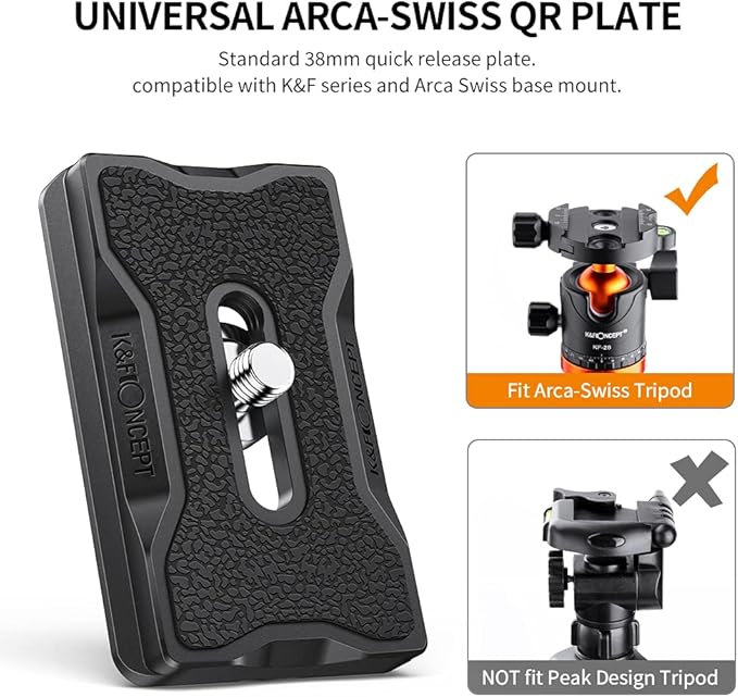 K&F CONCEPT K-28 Camera Tripod Quick Release Mounting Plate