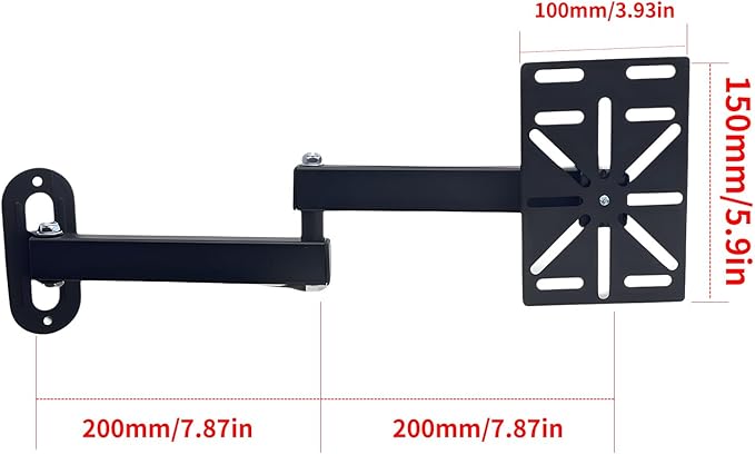NVRTTRR Movable L-Shaped Dome Camera Bracket, Used for Wall-Mounted Installation of Security Dome Cameras, Camera Installation, (Movable L-Shaped Bracket + Wall-Mounted Bracket) (7.8in+7.8in)