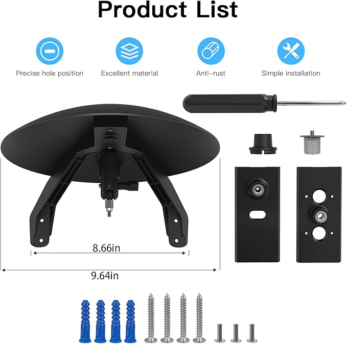 2 in 1 Security Camera Sun Rain Cover for All 1/4'' Thread Camera with Adjutable Mount for Ring Spotlight Cam Plus/Ring Spotlight Cam Pro/WyzeCam/Blink/Arlo/for eufy/Google Nest and More