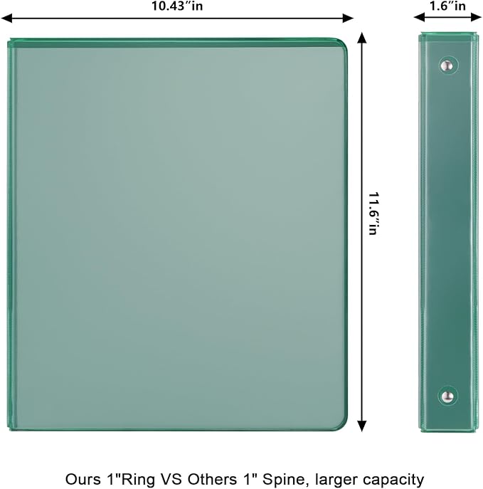 COMIX 3 Ring Binder 1 inch with Clear View Cover, 1" View Binder Holds 200 Sheets of US Letter Size Paper, 6 Pack (Assorted)