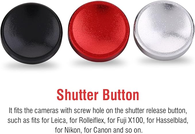 Tangxi Camera Shutter Buttons, 3pcs Universal Aluminum Alloy Camera Shutter Release Buttons with Concave for for for