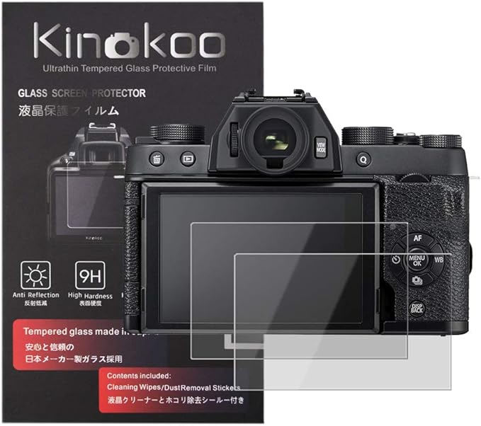 kinokoo Tempered Glass Film for fuji X-T100 Crystal Clear Film FUJIFILM XT100 Screen Protector Bubble-free/Anti-scratch(2 pack)