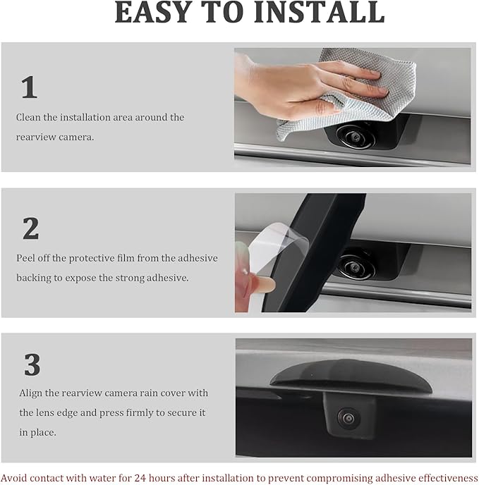 Car Backup Camera Rain Cover,Soft Silicone Car Backup Camera Rain Shield for Rains Protection & Clear Reversing Image,Self-Adhesive Back up Cameras for Cars Rains Cover