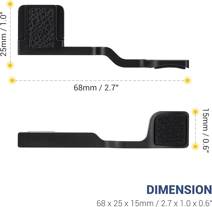 JJC Metal Thumb Up Grip for Sony A7CII A7C II A7CR A7C R Camera, Hot Shoe Mount Thumb Rest Support for Stable and Safe Hand Hold, with Anti-Scratch Silicone Pad, Not Affect The Use of Camera Buttons