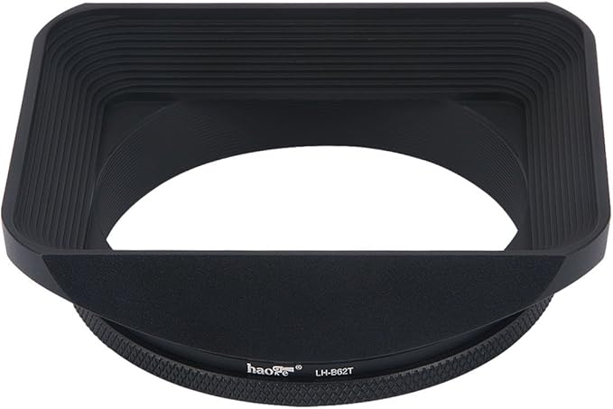 Haoge 62mm Square Metal Screw-in Mount Lens Hood Shade with Cap for 62mm Canon Nikon Sony Leica Leitz Carl Zeiss Voigtlander Nikkor Panasonic Fujifilm Olympus Lens and Other 62mm Filter Thread Lens