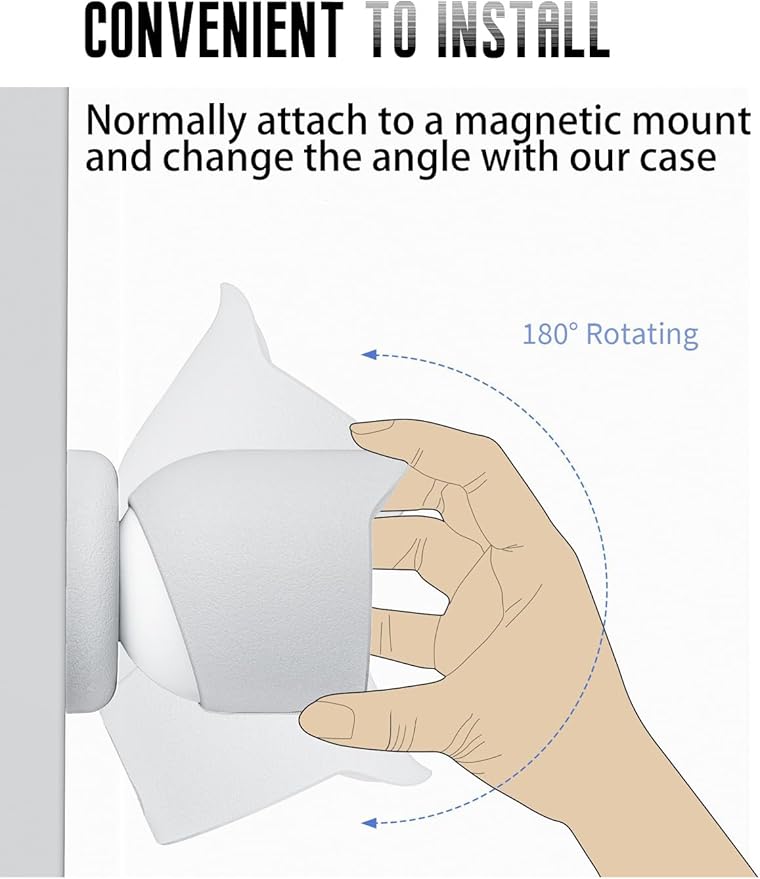 1-Pack Cover for Google Nest Cam Outdoor or Indoor (Battery, 2nd Gen), FJIASTB Soft Silicone Protective Case, Shockproof, Waterproof (White)