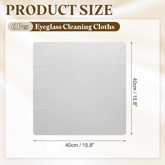 PATIKIL 6Pcs Soft Eyeglass Cloths, 15.8 x 15.8 Electronics Microfiber Cleaning Cloths Eyeglass Cleaning Fabric for Lens Wipes Glasses Cleaner Jewelry LCD Screens Cameras, Light Gray