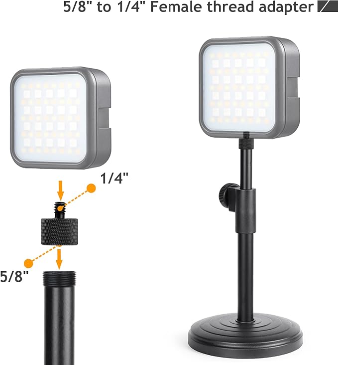 5/8 to 1/4 Adapter, Mic Thread Adapter 5/8" Female to 1/4" Male for Mic Stand, Camera Monitor, Tripod, Microphone Holder 2 Pack