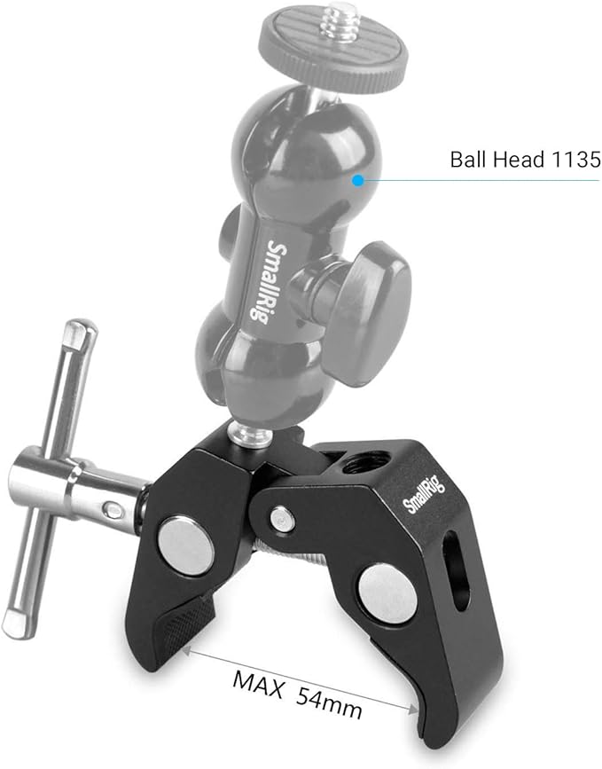SmallRig Super Clamp(2 Pack) Magic Arm Clamp for DJI Ronin, Camera Monitor, LED Light 2058