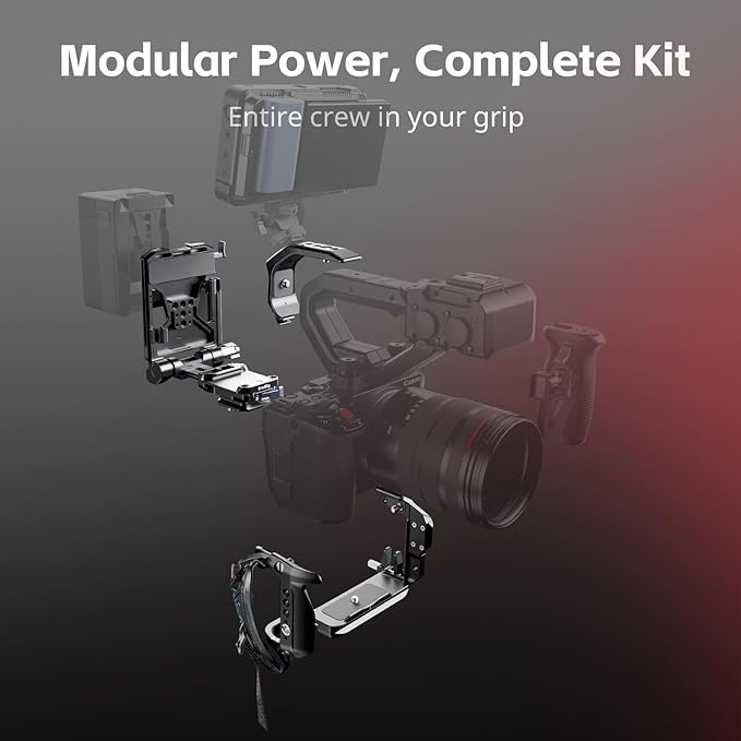 SmallRig Handheld Power Cage Kit for Canon C50 with XLR Handle Extension, V-Mount Battery Plate, Quick Release Plate for Arca, Cable Clamp for HDMI, Hand Strap - 5658